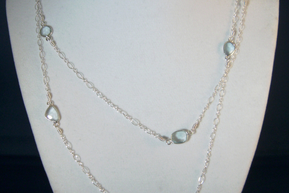 Sky Blue Topaz Stations Necklace