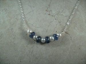 Kyanite and Pearl Necklace