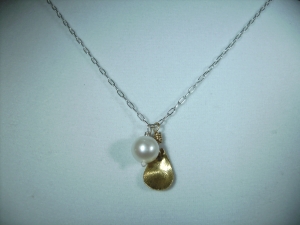 Pearl and Vermeil Charm Necklace